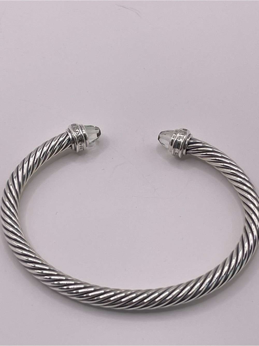 David Yurman Cable Classics 5mm Bracelet Prasiolite and Diamonds - Picture 9 of 11